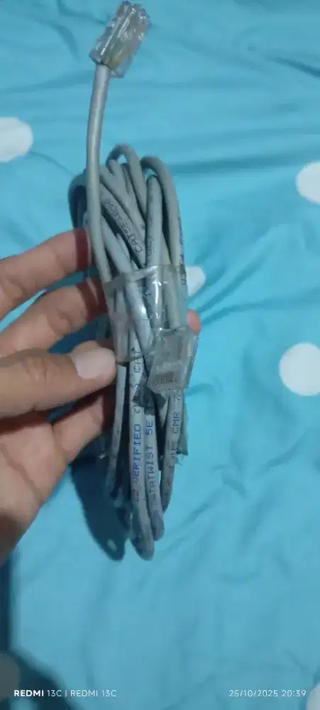 Jual kabel 5meter LAN RJ 45 normal fungsi bekas pemakaian minat pm
