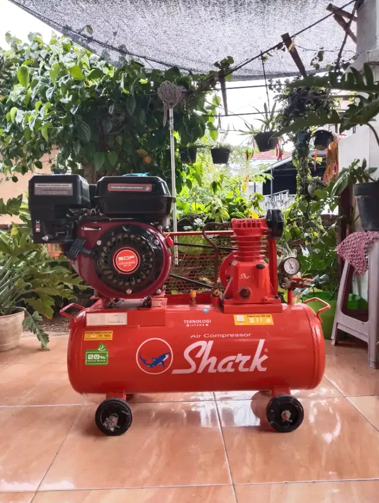 KOMPRESOR ANGIN SHARK J SERIES 1/2HP + ENGINE 5.5PK 5.5HP