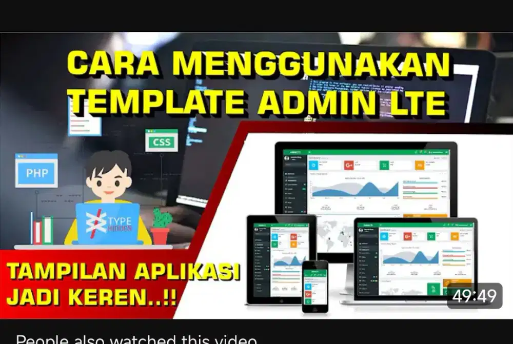 Developer / Full Stack Laravel Dashboard Admin Lte