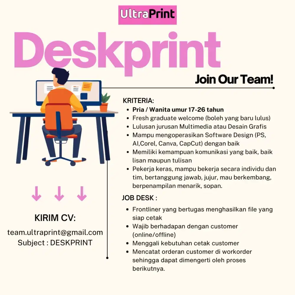 Lowongan Deskprint / Operator Finishing