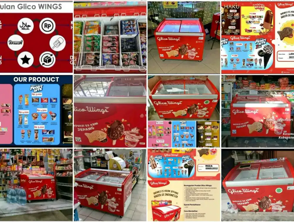 Freezer eskrim Glico wings