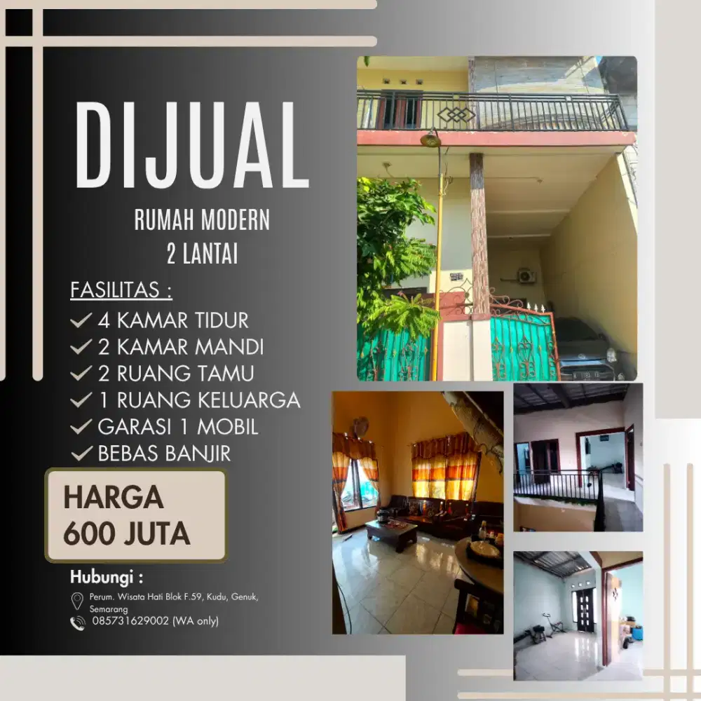 DIJUAL RUMAH MODERN 2 LANTAI