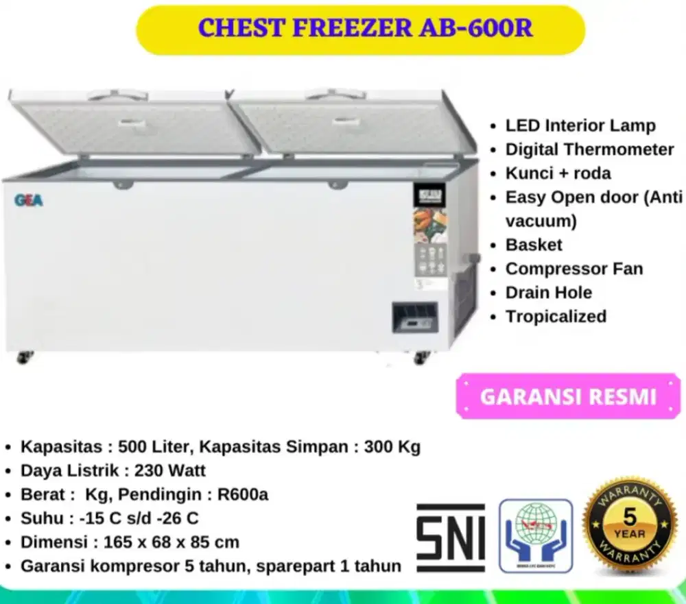 Frezer box gea 600liter