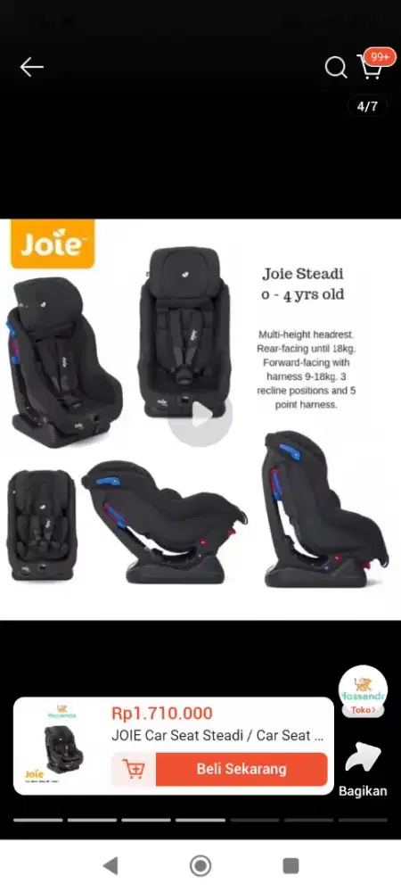 Carseat Joie Steady 0 sampai 4 tahun