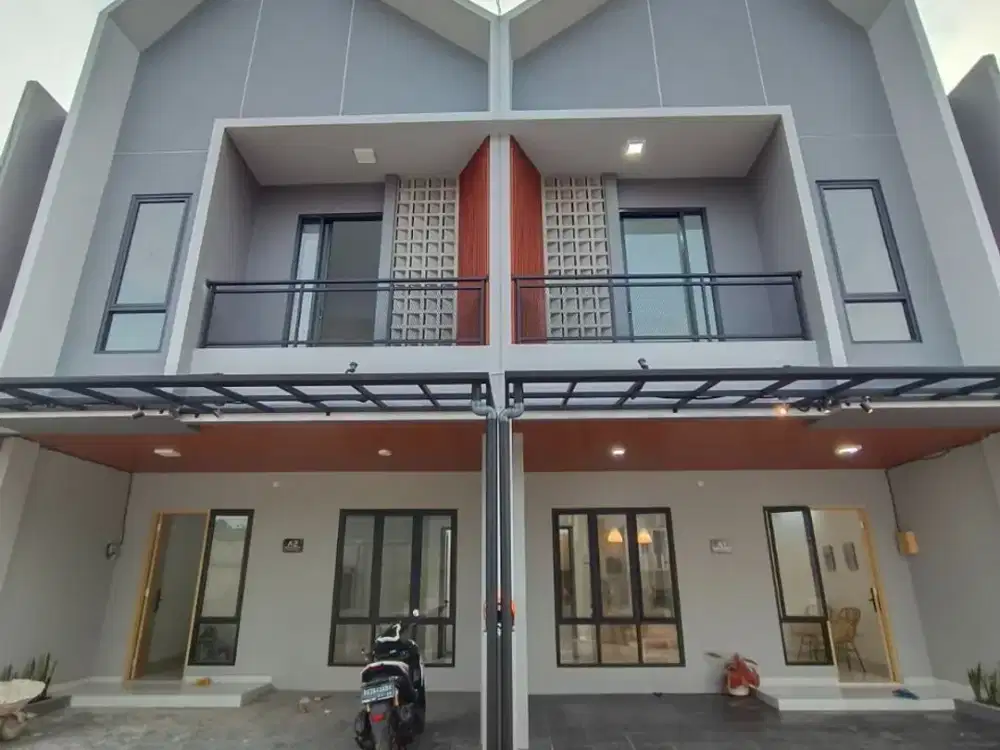 Skandinvian samping masjid kubah emas limo depok