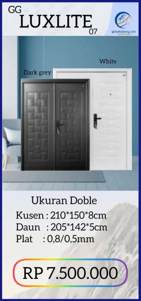 Jual Pintu awet berbahan baja untuk rumah kota Padang