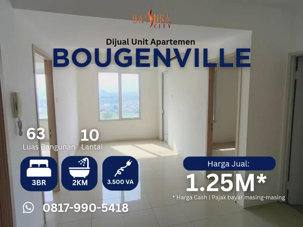 Jual 3BR tower B Bougenville apartemen Bassura City call Maula