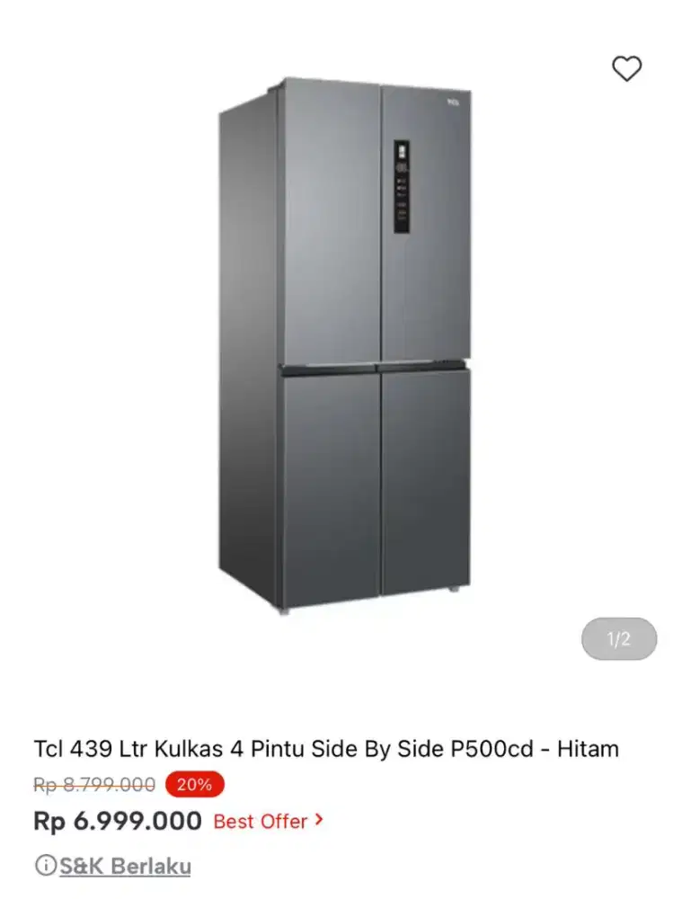 Kulkas sharp 472 ltr 4 pintu