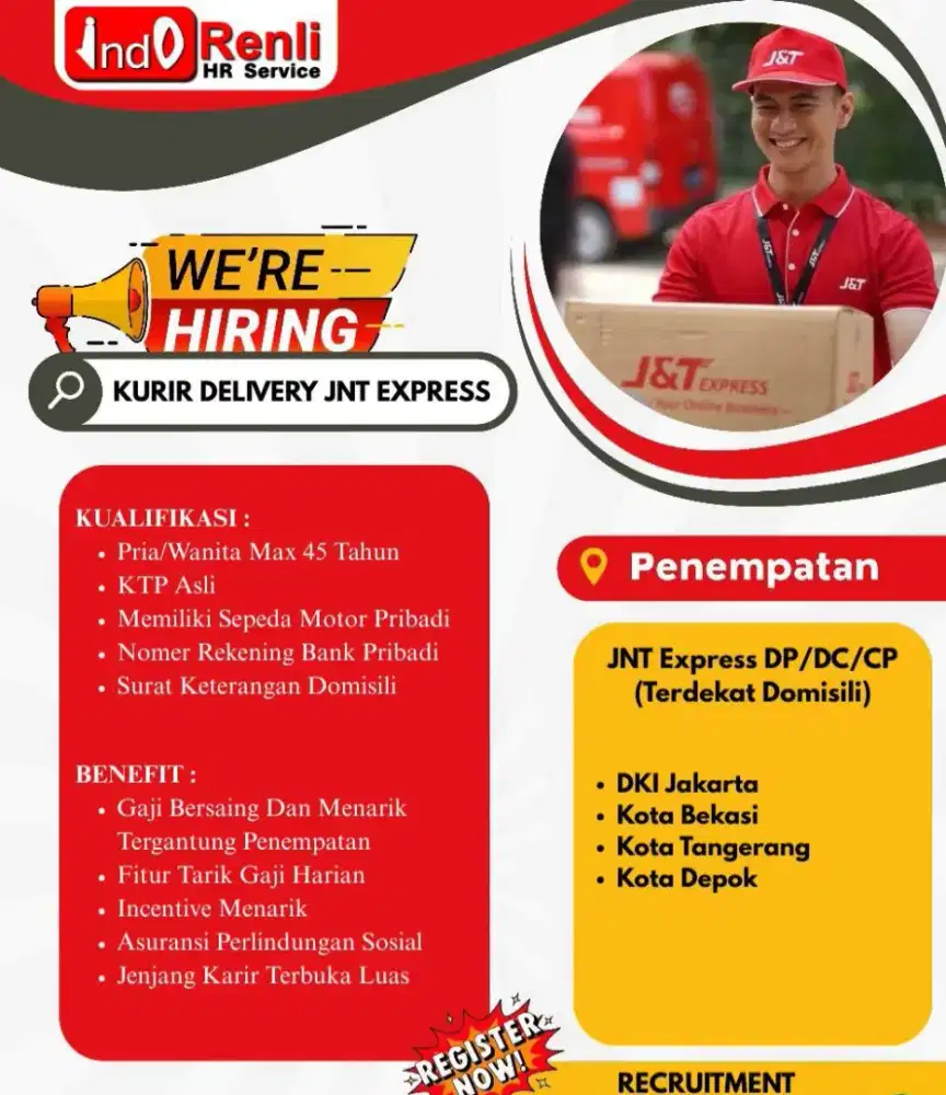 LOKER KURIR REGULER JNT EXPRESS ALL DEPOK