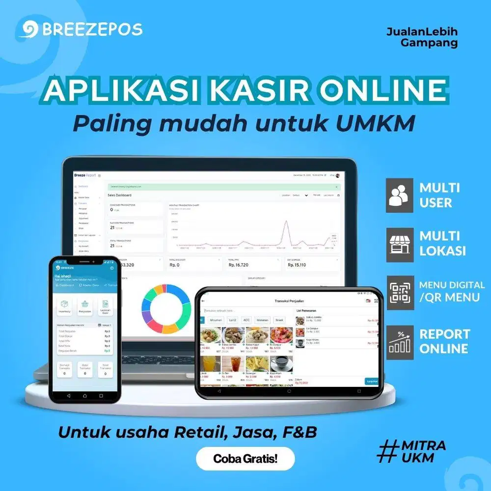 APLIKASI KASIR ANDROID, UNTUK BISNIS RETAIL, JASA & KULINER