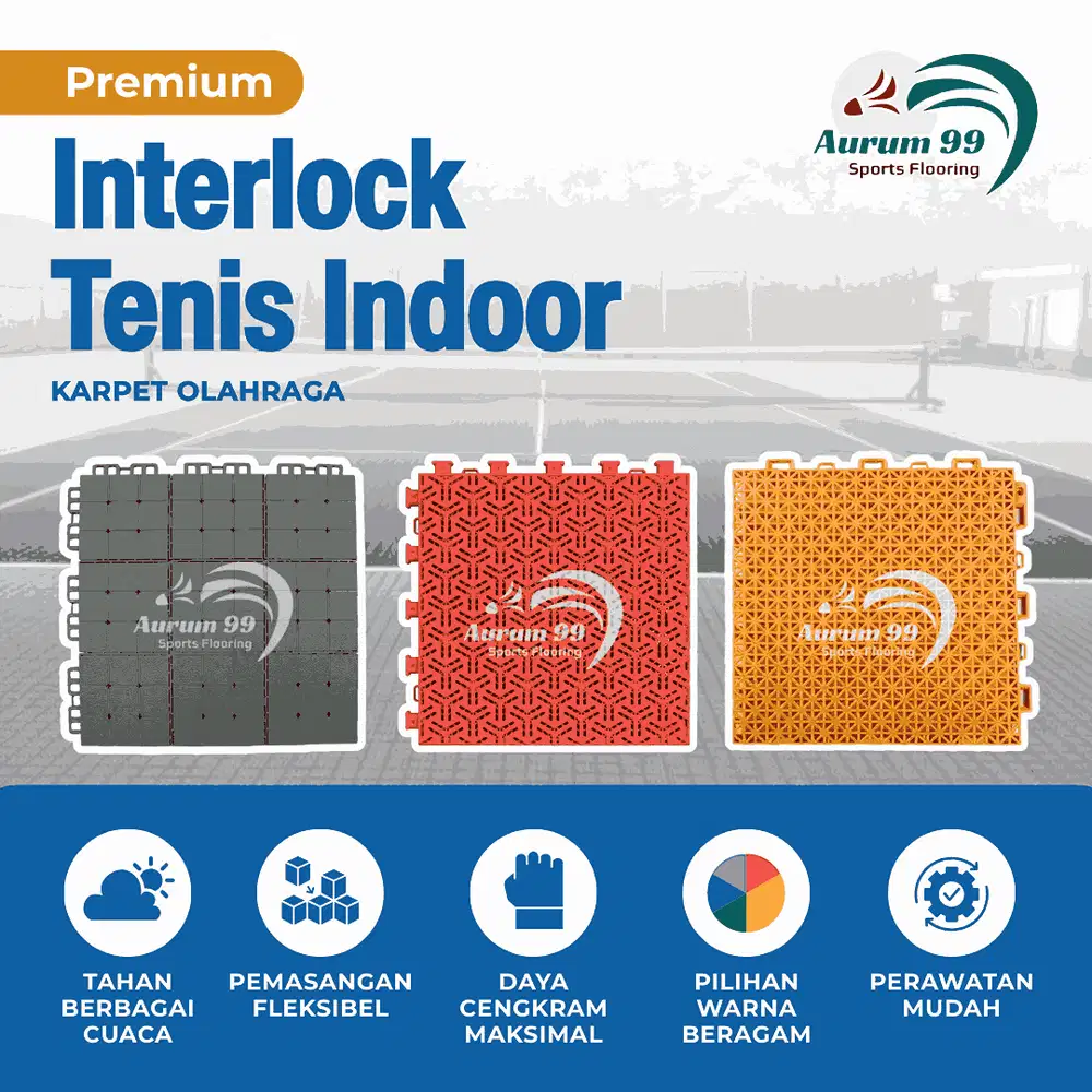 Lantai Interlock Olahraga Tennis - Lantai Interlock Tennis Indoor