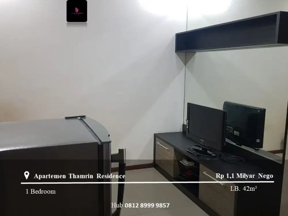 Dijual Apartement Thamrin Residence Low Floor 1BR Full Furnished