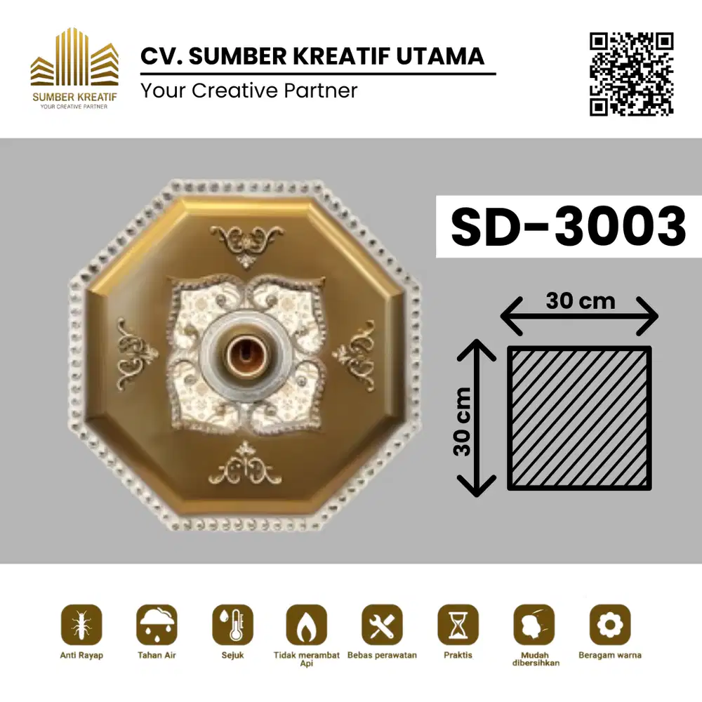 Ornamen Lampu PVC / Ornamen Plafon PVC - SD 3003