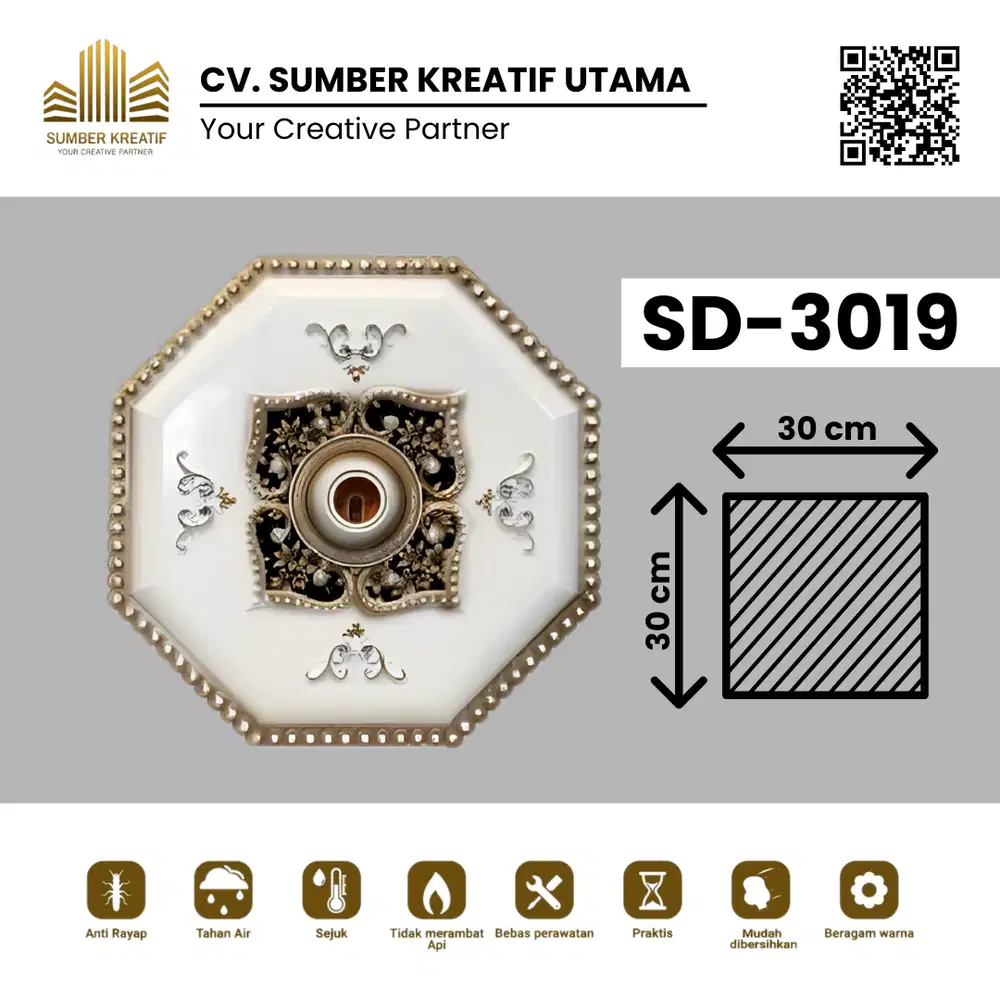 Ornamen Lampu PVC / Ornamen Plafon PVC - SD 3019