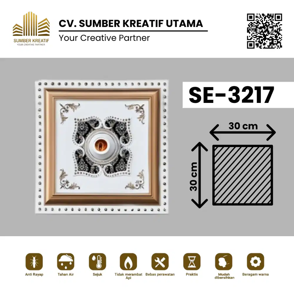 Ornamen Lampu PVC / Ornamen Plafon PVC - BT 3217