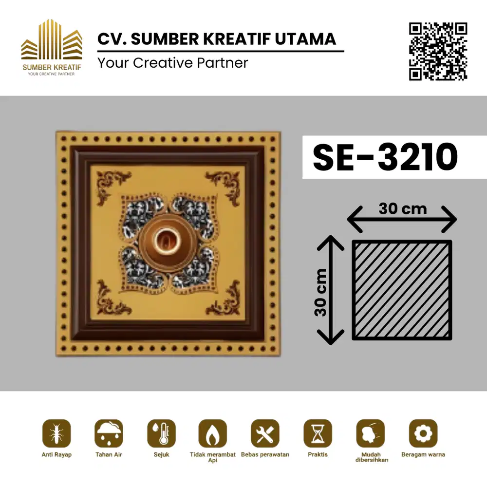 Ornamen Lampu PVC / Ornamen Plafon PVC - BT 3210