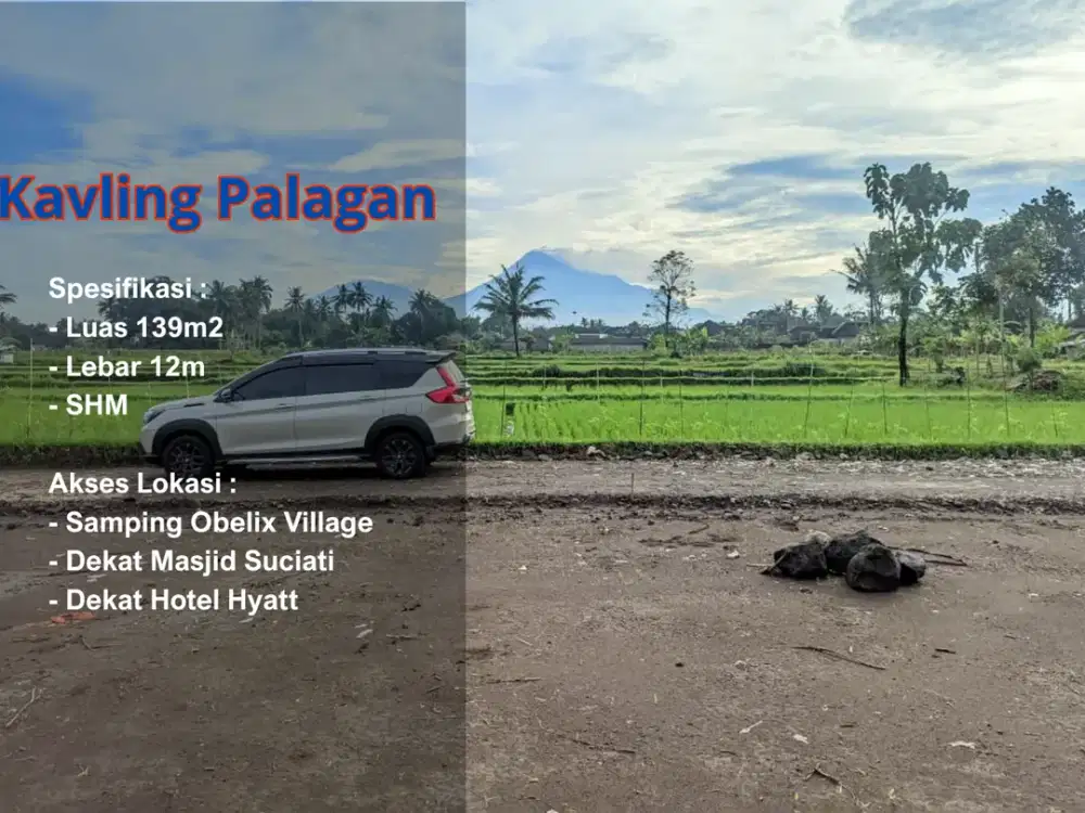 View Gunung, Tanah Pinggir Sawah Di Jalan Palagan Pandowoharjo