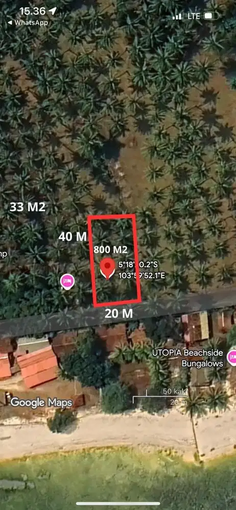 DIJUAL MURAH TANAH TANJUNG SETIA, UJUNG BOCUR ,KRUI