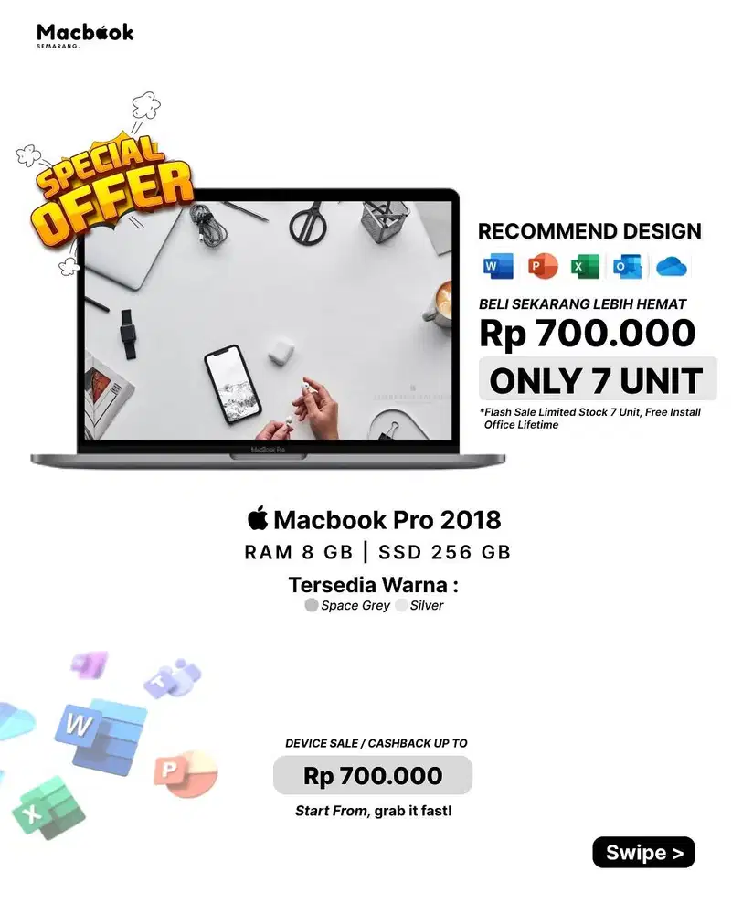 Macbook Pro 2018 RAM 8/256GB I5 Touchbar