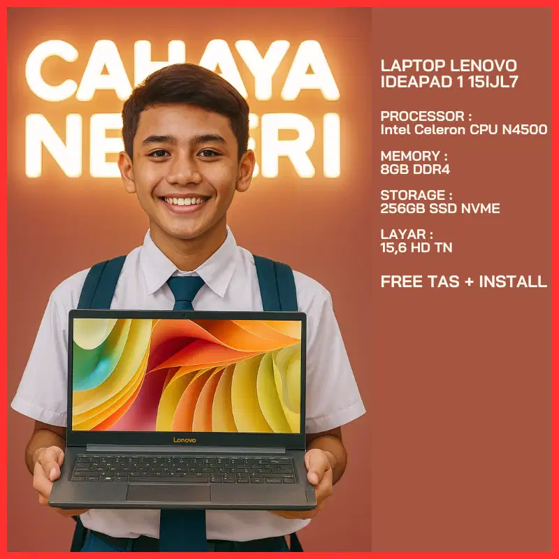 PROMO LAPTOP Lenovo IdeaPad 1 15IJL7 RAM 8GB SSD 256GB FREE TAS+INSTAL