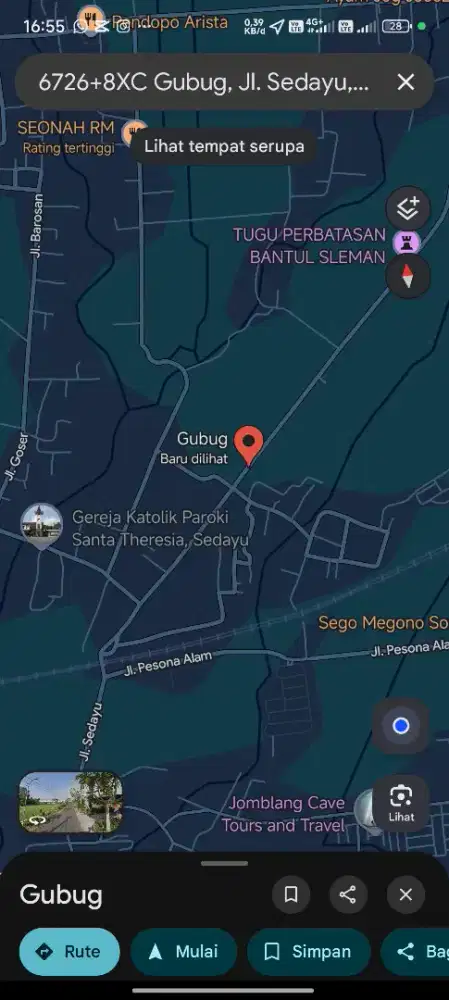 Tanah Murah Yogya pinggir aspal.