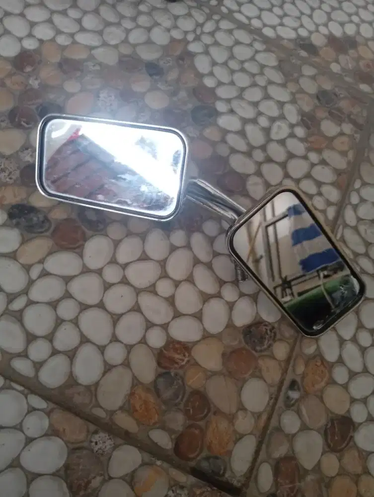 Jual spion chrome kotak tangkai pendek, universal motor