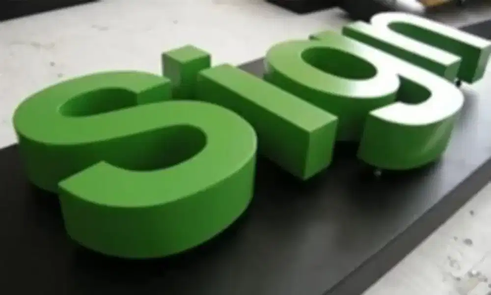 Signage, Huruf timbul, Neon Box