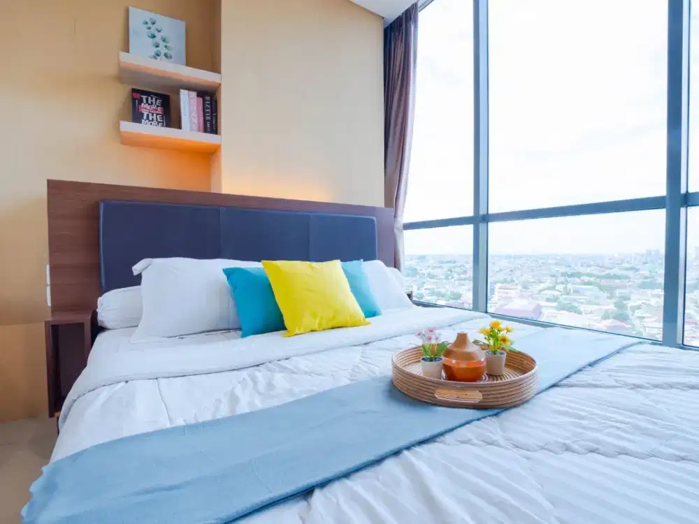 Sewa Apartemen Modern GP Plaza Tipe 2BR Full Furnished - Dekat Senayan, Dipo Tower, Binus, Stasiun Palmerah, RS Pelni - Palmerah, Jakarta Barat