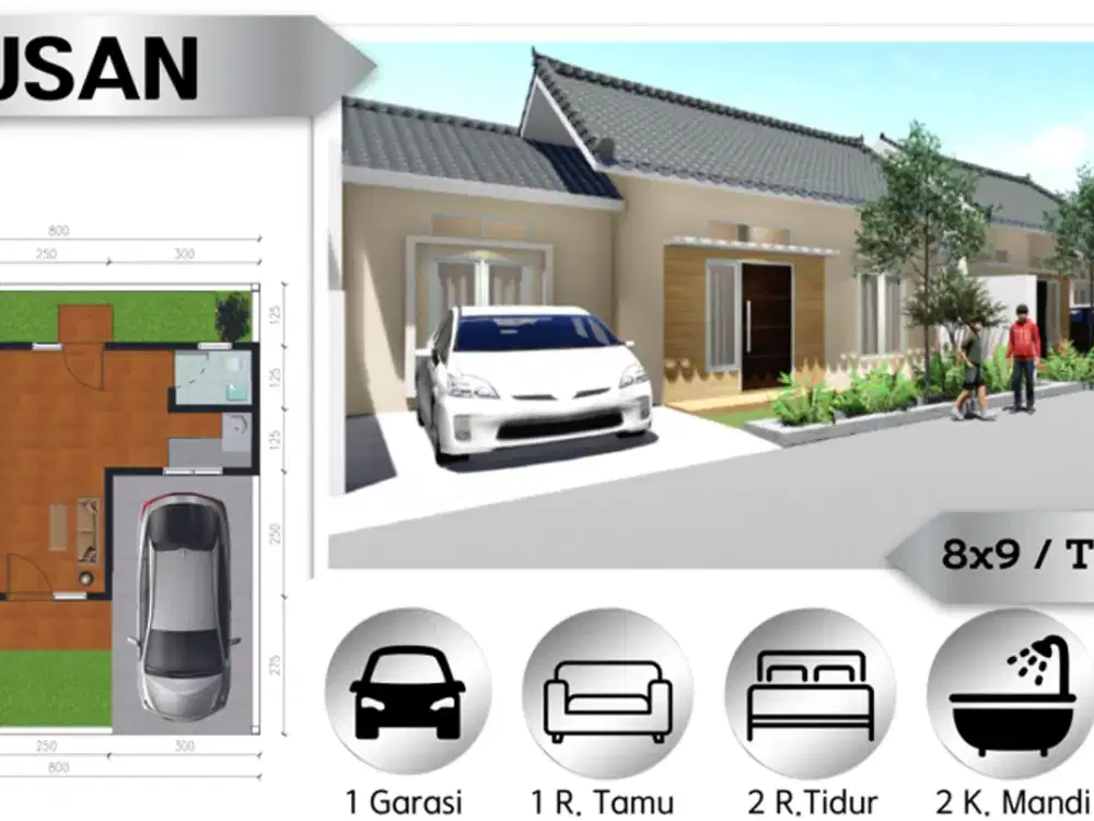 Dijual Rumah Baru, Tanpa DP Cicilan 1jtan Sidoarjo-Sukodono Casa Regen