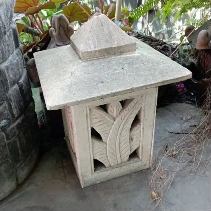 Lampu Lampion Taman Outdoor Batu Paras Relif