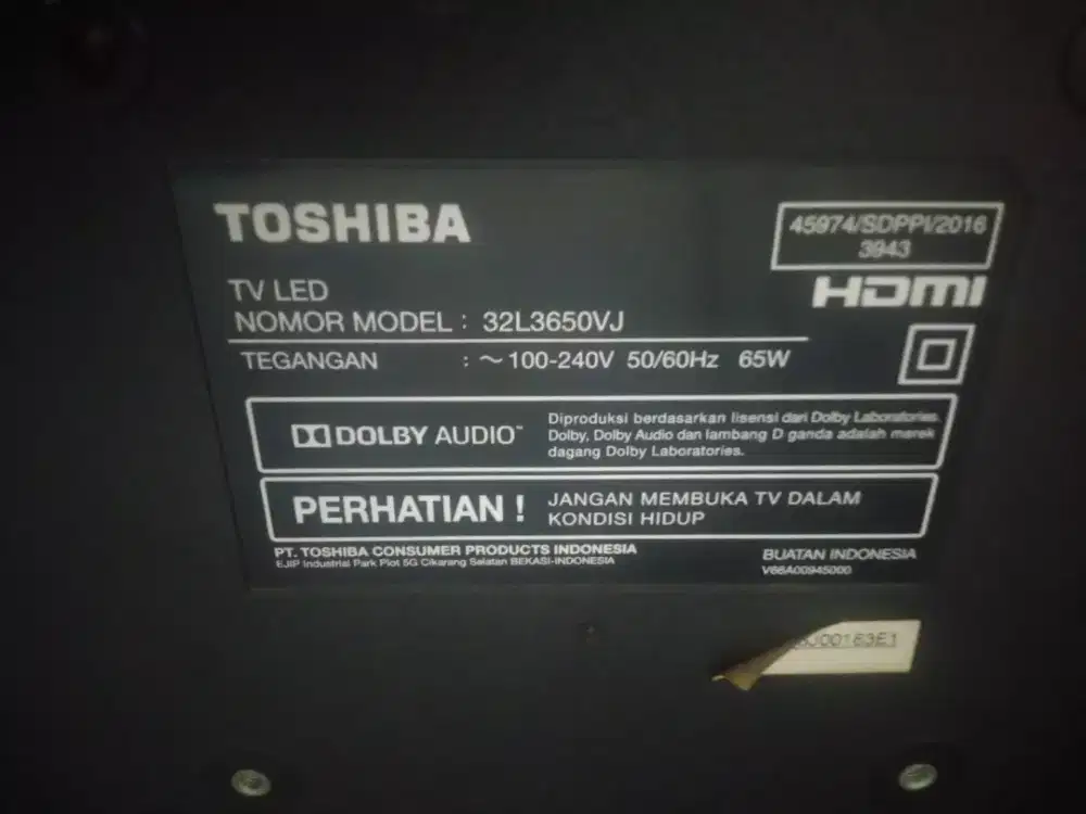 Tv LED Toshiba 32inch sudah digital