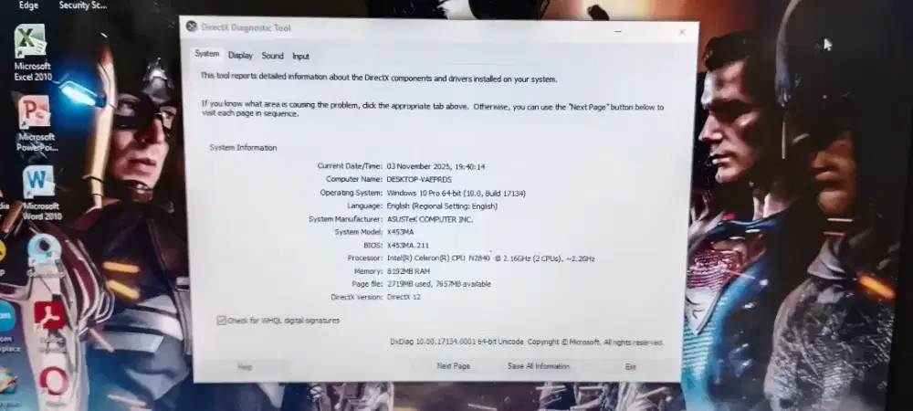 Laptop Asus X-453M Warna merah Windows 10