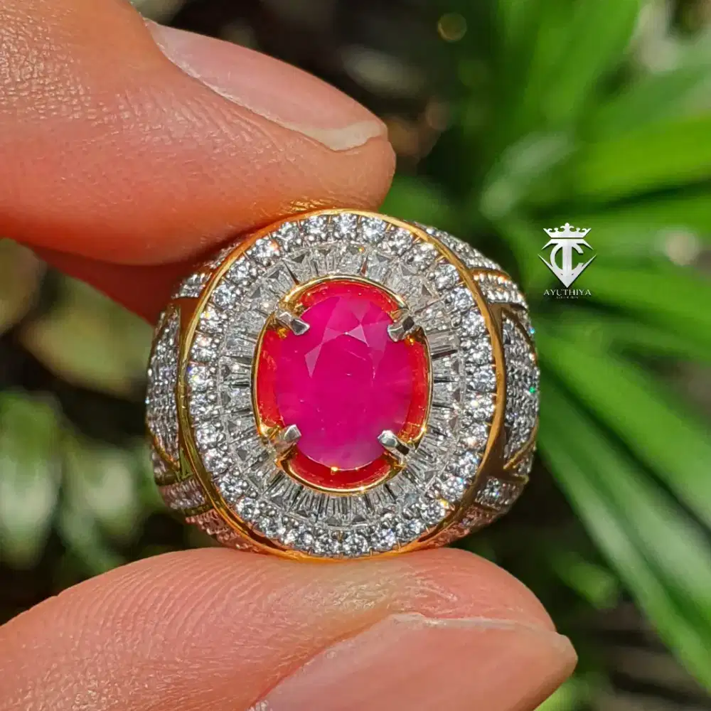 Batu Permata Natural RED Ruby Burma Myanmar 2.07 Ct GRI Lab Memo