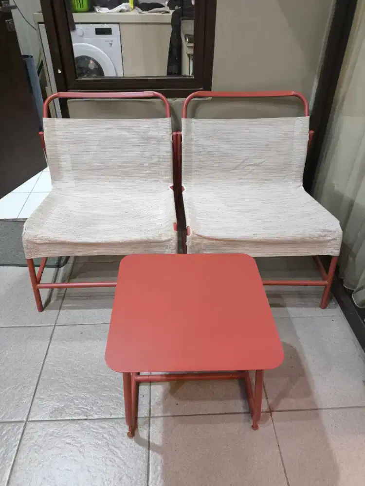 MERLOT STEEL SLING LOUNGE CHAIR 3 PCS SET ACE HARDWARE PRELOVED