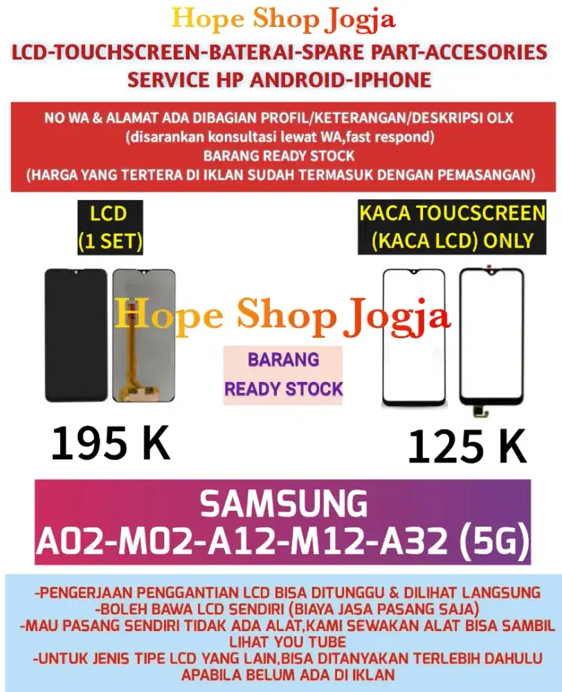 Touchscreen-Baterai-LCD Samsung A12-A02-M02-A32 (5G)