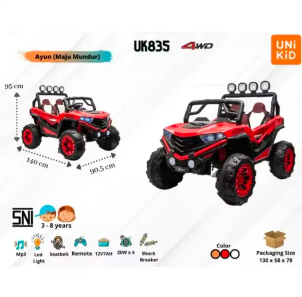 mobil mainan aki Jip Boogey UK835
Ban karet