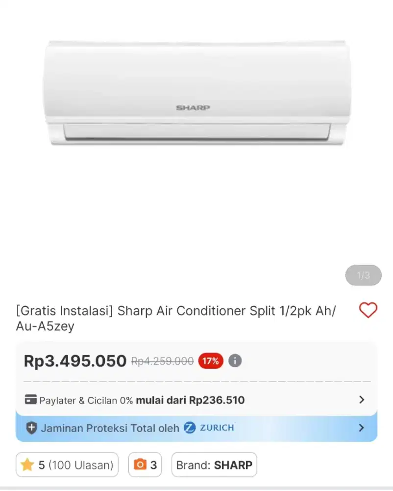 Ac sharp 1/2 pk standar