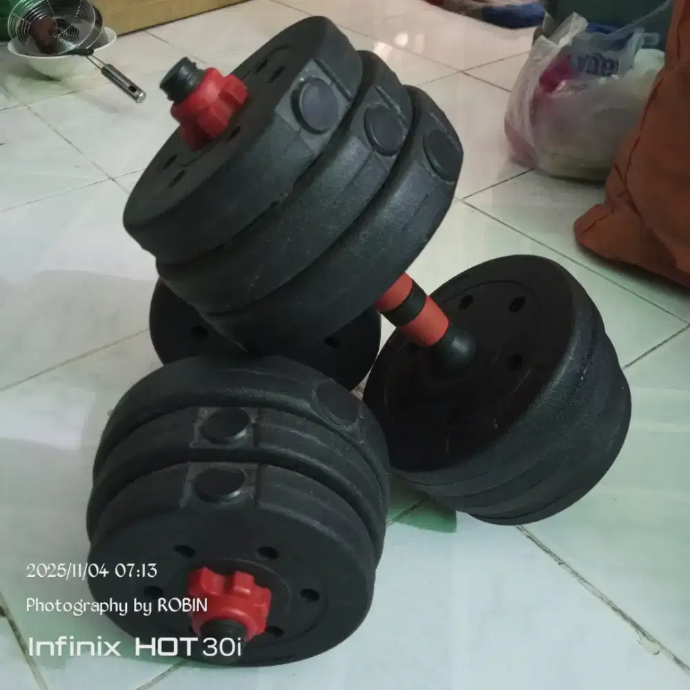 Dijual cepat sepasang Dumbell 20kg second