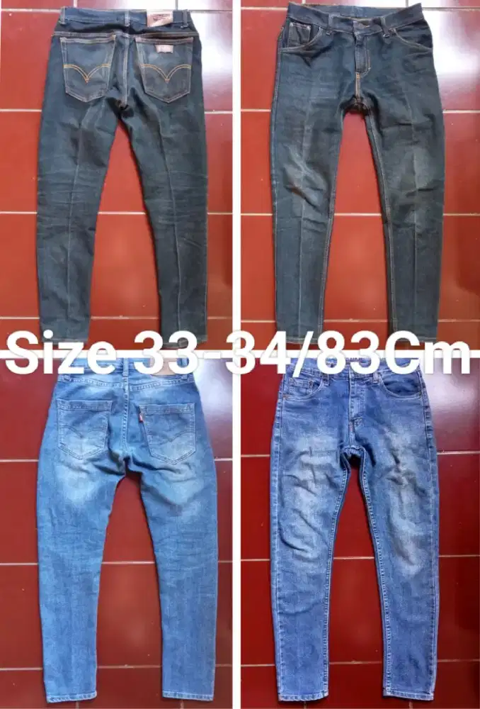 Celana jeans Levi's cowo size 33-34 Stretch slim fit