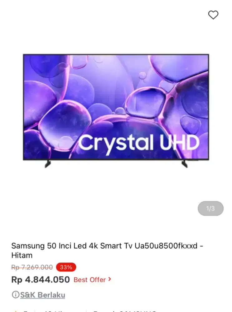 Smart tv samsung 50 inci