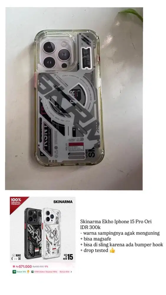 Preloved Skinarma Ekho Case Iphone 15 Pro 100% ORI