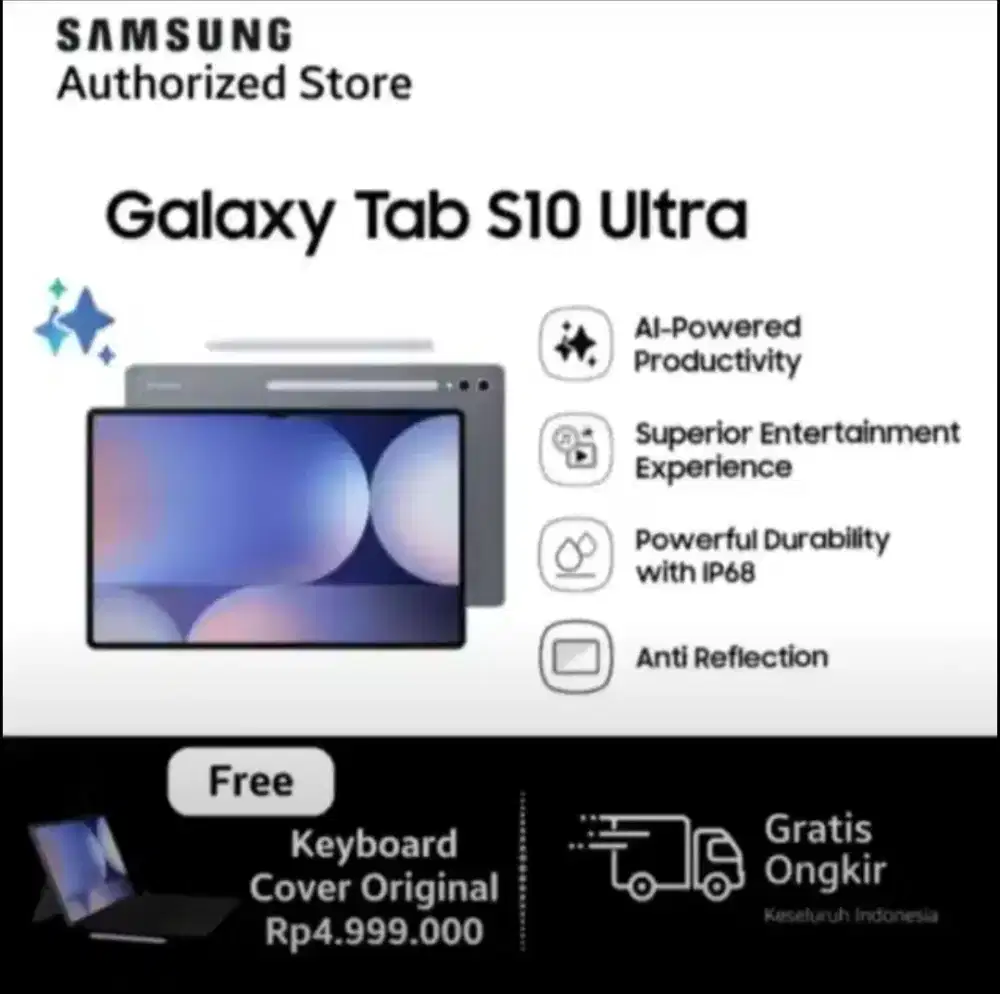 Samsung Galaxy Tab S10 Ultra 5G 12/256 NEWSEIN FREE Keyboard Batok 45W