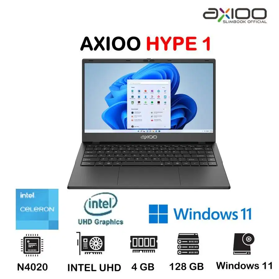 LAPTOP AXIOO HYPE 1 | N4020 4GB 128GB Windows 11 14 HD