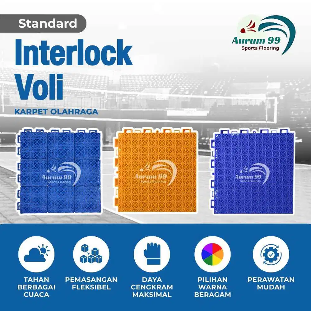 Interlock Voli - Lantai Interlock Lapangan Voli | Karpet Lapangan Voli