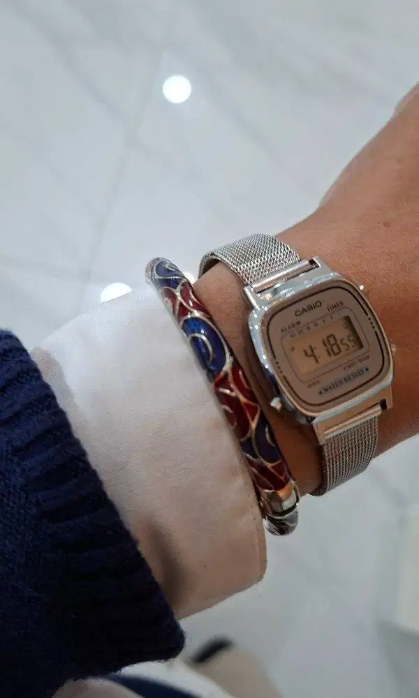 Gelang Bangle Vintage  JTF Cloisane Enamel Biru Merah