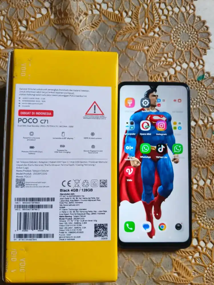 poco c71(8/128gb)fulset like new android 15 mahar/bt/tt net harga