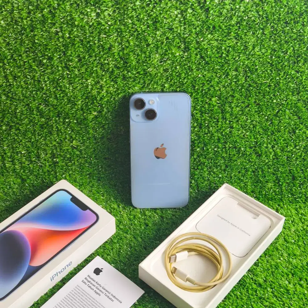 iPhone 14 256GB Blue BH 77% Minus Vibration Ex Resmi fullset ori