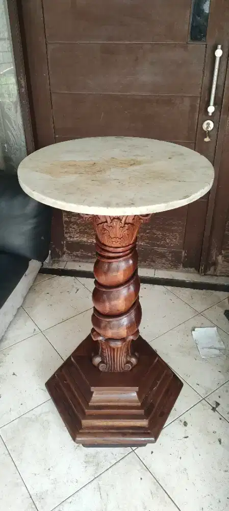 Standing Table paduan Marmer & Jati