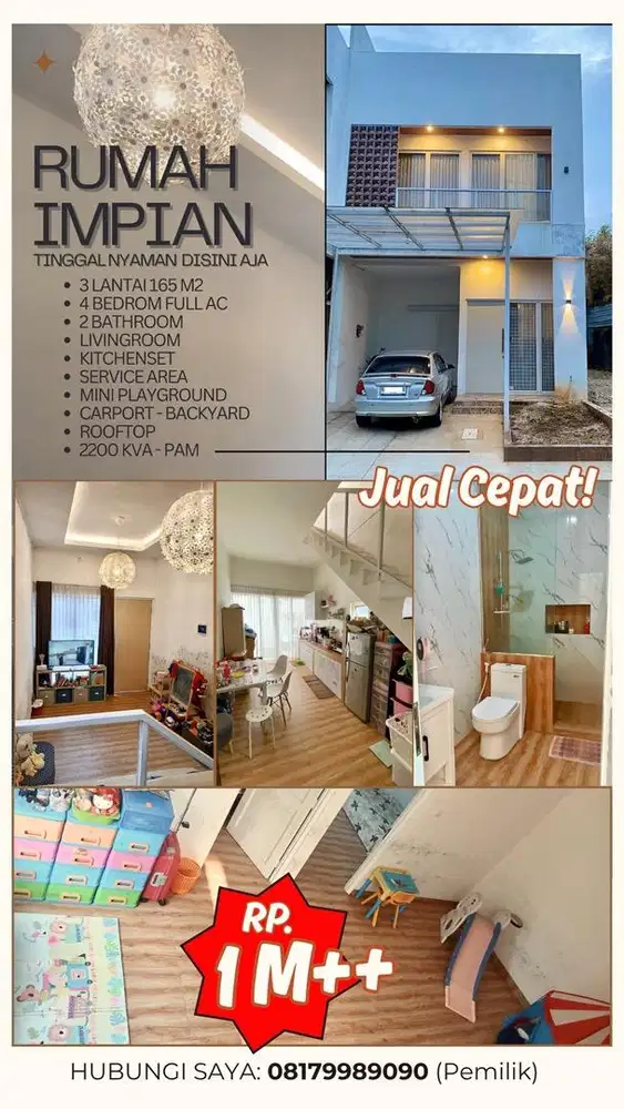 Turun Harga! Rumah Kotawisata Cibubur. Negokan langsung hanya 1M-an