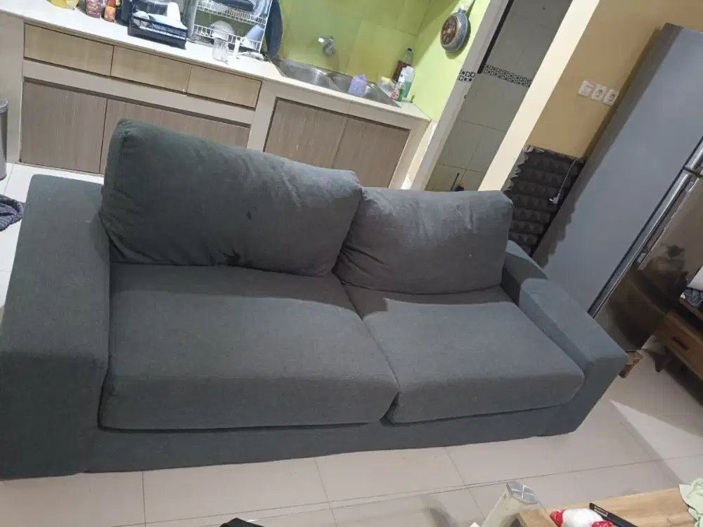 Sofa 2 seater warna navy